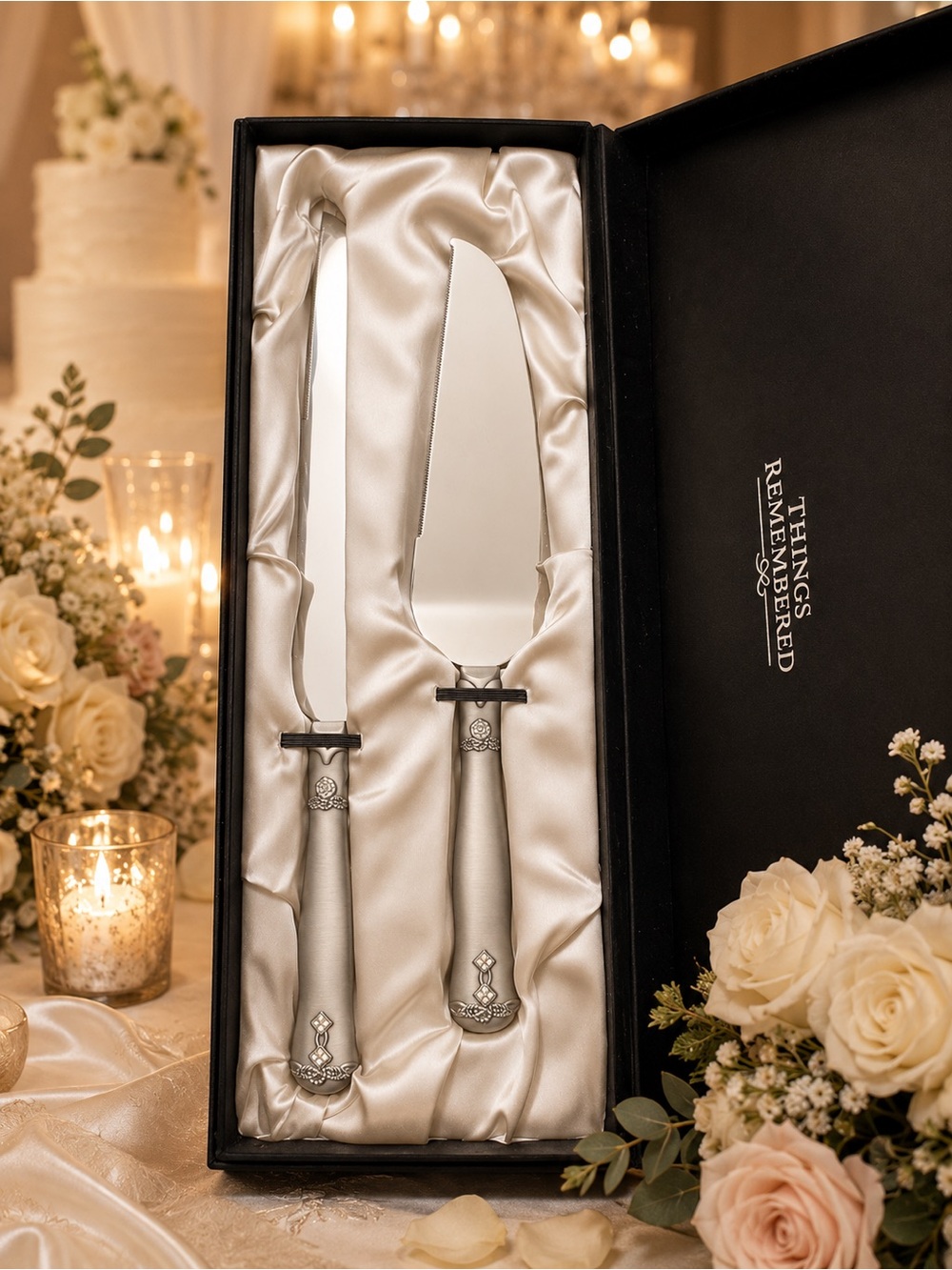 Things Remembered Silver Wedding Cake Knife and Server Set